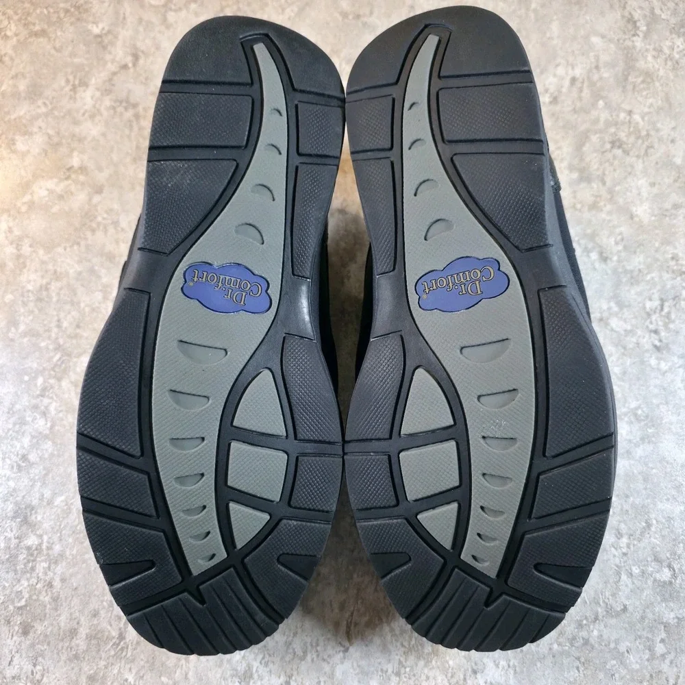Dr. Comfort Brian X-Depth 6910 Black Leather Stretch Orthotic Shoes Mens 15 XW
